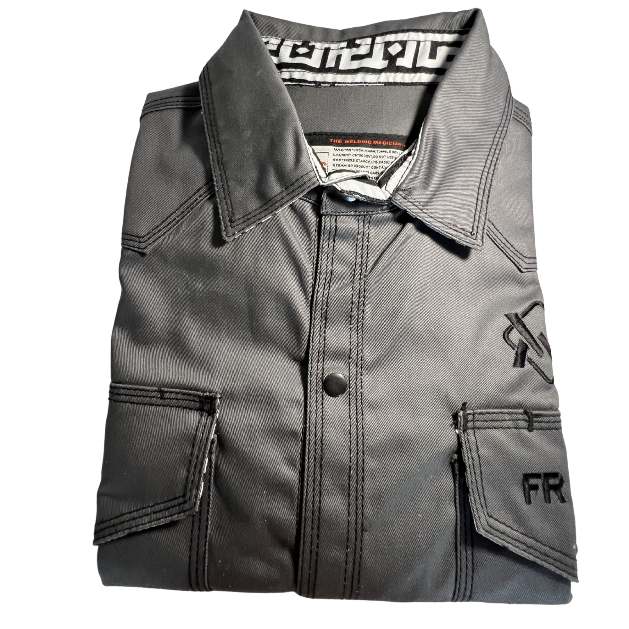 Grey Aztec Button Up Welding Shirt